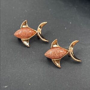 2.7.26-16 Two 1” Gold Fish-Shaped Brooches